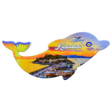 Kusadasi Themed Customised UV Printed Plastic Base Dolphin Shaped Fridge Magnet 110x50 mm - 7