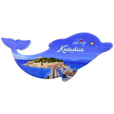 Kusadasi Themed Customised UV Printed Plastic Base Dolphin Shaped Fridge Magnet 110x50 mm - 8