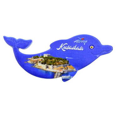 Kusadasi Themed Customised UV Printed Plastic Base Dolphin Shaped Fridge Magnet 110x50 mm - 9