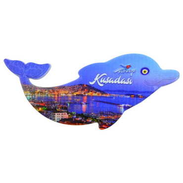 Kusadasi Themed Customised UV Printed Plastic Base Dolphin Shaped Fridge Magnet 110x50 mm - 11