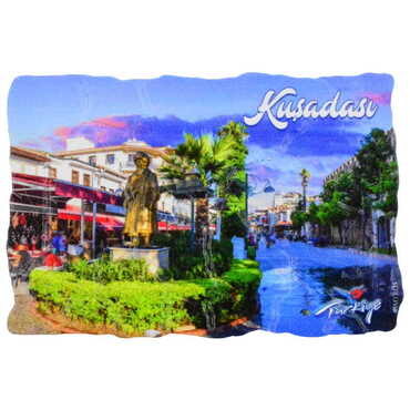 Kusadasi Themed Customised UV Printed Plastic Base Mosaic Pattern Rectangle Fridge Magnet 80x50 mm - 3