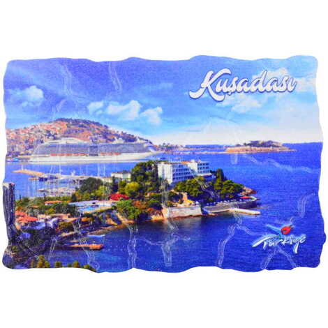 Kusadasi Themed Customised UV Printed Plastic Base Mosaic Pattern Rectangle Fridge Magnet 80x50 mm - 4