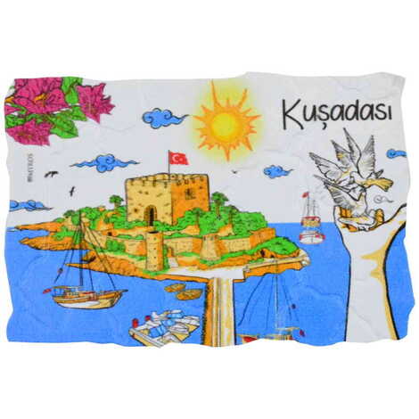 Kusadasi Themed Customised UV Printed Plastic Base Mosaic Pattern Rectangle Fridge Magnet 80x50 mm - 8