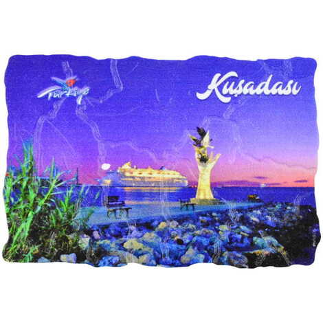 Kusadasi Themed Customised UV Printed Plastic Base Mosaic Pattern Rectangle Fridge Magnet 80x50 mm - 9