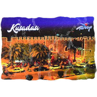 Kusadasi Themed Customised UV Printed Plastic Base Mosaic Pattern Rectangle Fridge Magnet 80x50 mm - 12