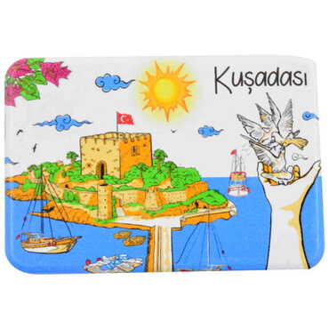 Kusadasi Themed Customised UV Printed Plastic Base Rectangle Fridge Magnet 80x50 mm - 6