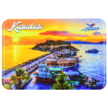 Kusadasi Themed Customised UV Printed Plastic Base Rectangle Fridge Magnet 80x50 mm - 12