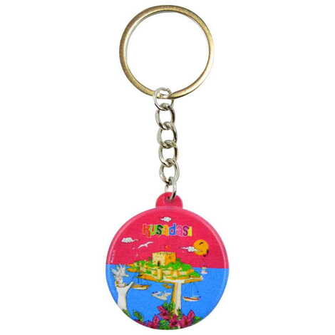 Kusadasi Themed Customised UV Printed Plastic Base Square Keyring 38x100 mm - 4