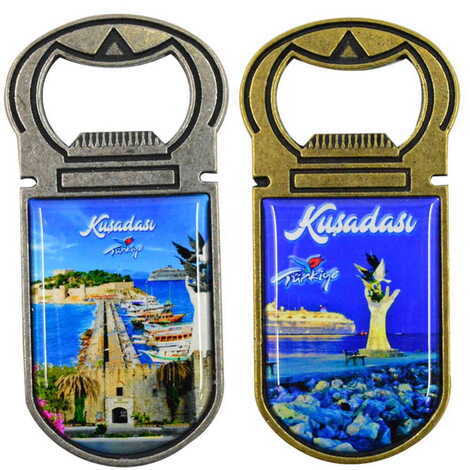 Kusadasi Themed Customizable Metal Magnetic Bottle Opener 40x95 mm - 3