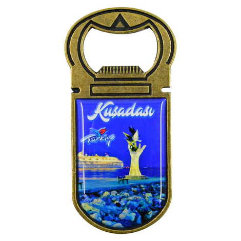 Kusadasi Themed Customizable Metal Magnetic Bottle Opener 40x95 mm - 4