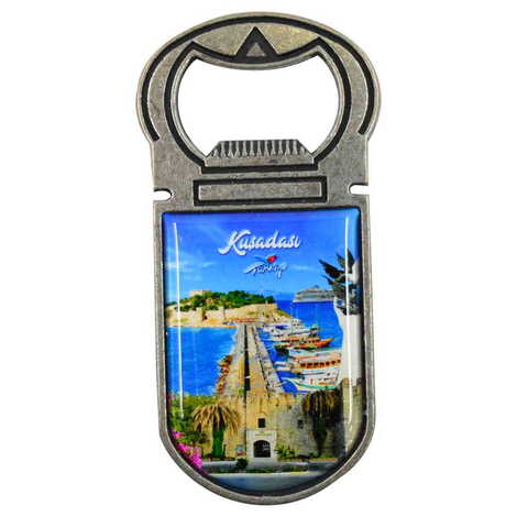 Kusadasi Themed Customizable Metal Magnetic Bottle Opener 40x95 mm - 5