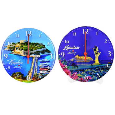 Kusadasi Themed Epoxy Wall Clock Home Decoration 20 Cm - 3