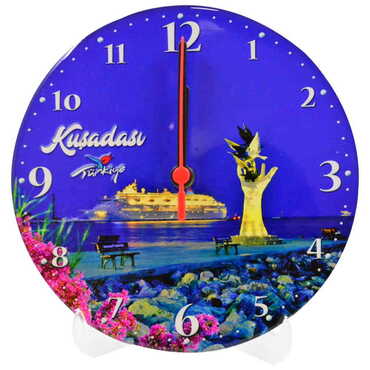 Kusadasi Themed Epoxy Wall Clock Home Decoration 20 Cm - 5