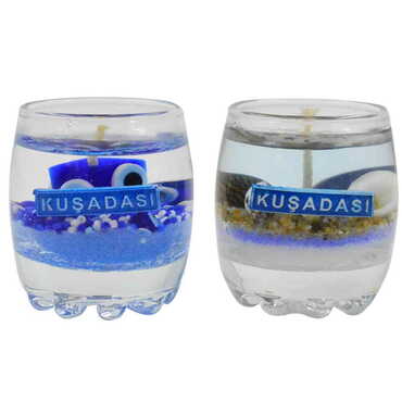 Kusadasi Themed Glass Transparent Gel Candle - 3