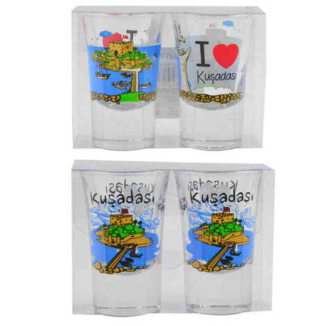 Kusadasi Themed Shot Glass Set of 2 Pcs - 2