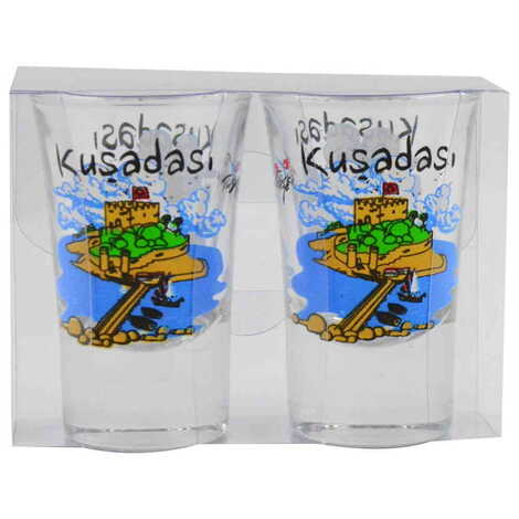 Kusadasi Themed Shot Glass Set of 2 Pcs - 3