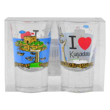 Kusadasi Themed Shot Glass Set of 2 Pcs - 4