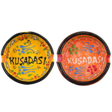 Kusadasi Themed Turkish Ceramic B Serie Ashtray Medium Size - 3