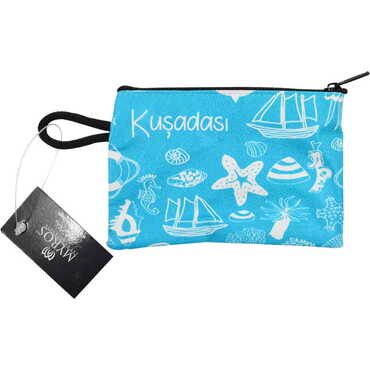 Kusadasi Themed Turkish Woven Wallet 113x80x8 mm - 8