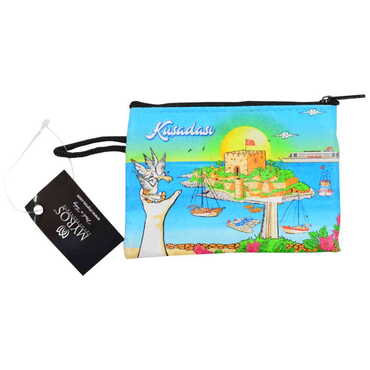 Kusadasi Themed Turkish Woven Wallet 113x80x8 mm - 13