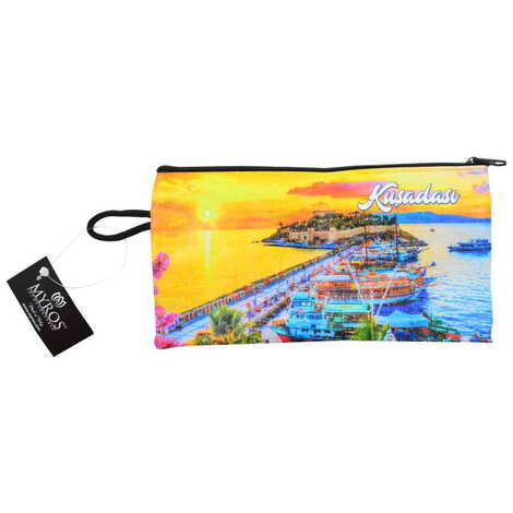 Kusadasi Themed Turkish Woven Wallet 183x97x8 mm - 6