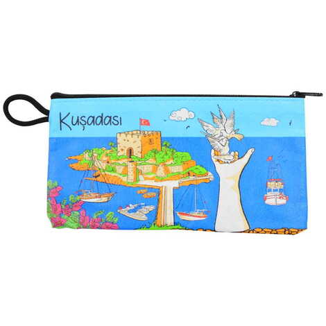 Kusadasi Themed Turkish Woven Wallet 183x97x8 mm - 7