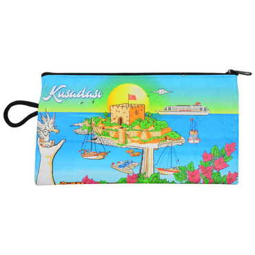 Kusadasi Themed Turkish Woven Wallet 183x97x8 mm - 8