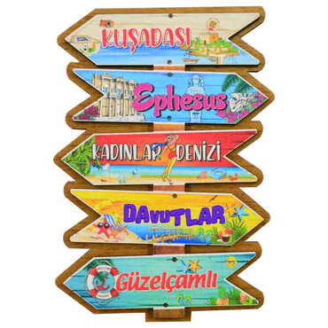 Kusadasi Themed Wooden Customised 2D Souvenir Fridge Magnet - 3