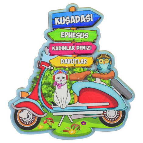 Kusadasi Themed Wooden Customised 2D Souvenir Fridge Magnet - 6