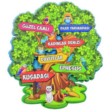 Kusadasi Themed Wooden Customised 2D Souvenir Fridge Magnet - 7