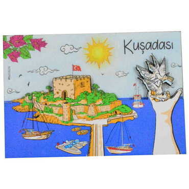 Kusadasi Themed Wooden Customised 2D Souvenir Fridge Magnet - 8