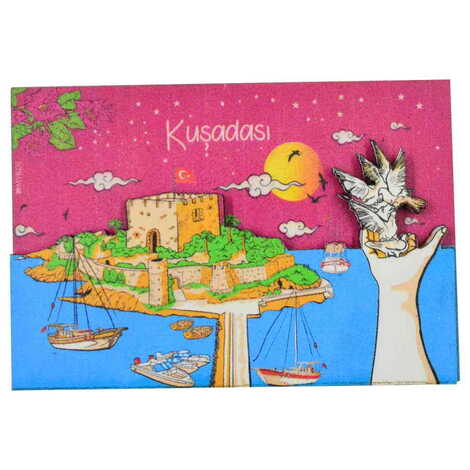 Kusadasi Themed Wooden Customised 2D Souvenir Fridge Magnet - 9