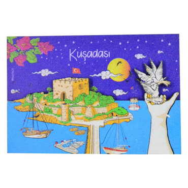 Kusadasi Themed Wooden Customised 2D Souvenir Fridge Magnet - 10