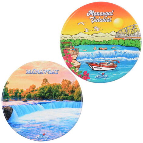 Toptan Manavgat Temalı 7 Cm.serami̇k Magnet Yuvarlak Parlak - 2