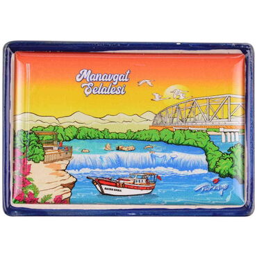 Manavgat Themed Ceramic Frame Fridge Magnet - 3