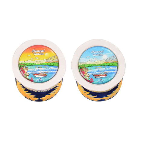 Manavgat Themed Ceramic Hat Shaped Ceramic Magnet - 4