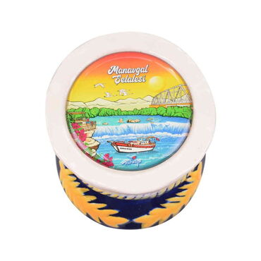 Manavgat Themed Ceramic Hat Shaped Ceramic Magnet - 5