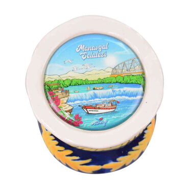 Manavgat Themed Ceramic Hat Shaped Ceramic Magnet - 6