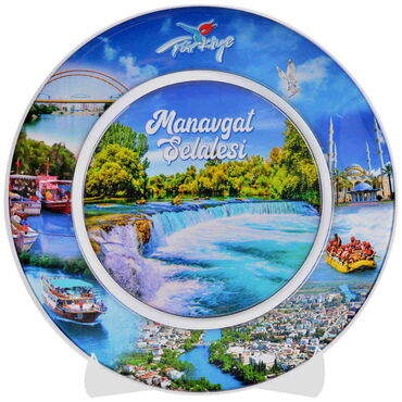 Manavgat Themed Customised Ceramic Epoxy Souvenir Plate 26 cm - Myros