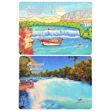 Manavgat Themed Wooden Uv Printed Souvenir Fridge Magnet 93x68 mm - 3