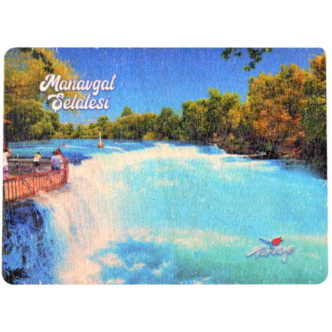 Manavgat Themed Wooden Uv Printed Souvenir Fridge Magnet 93x68 mm - 5