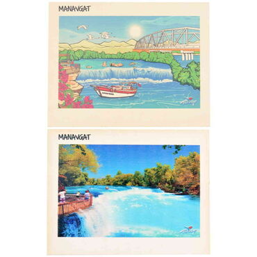 Manavgat Themed Wooden UV Printed Travel Postcard 116x150 mm - 3