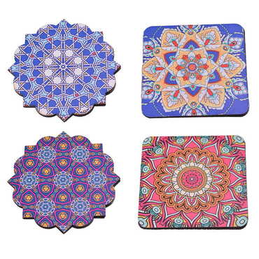 Mandala Themed Wooden Customised Souvenir Coaster 90mm - 2