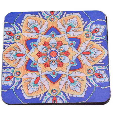 Mandala Themed Wooden Customised Souvenir Coaster 90mm - 4