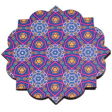 Mandala Themed Wooden Customised Souvenir Coaster 90mm - 5