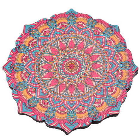 Mandala Themed Wooden Customised Souvenir Coaster 90mm - 7