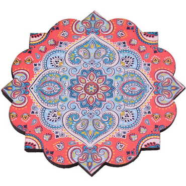 Mandala Themed Wooden Customised Souvenir Coaster 90mm - 8