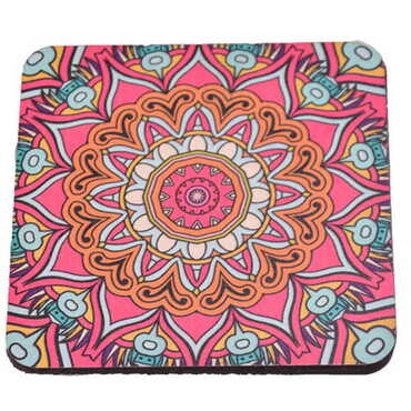 Mandala Themed Wooden Customised Souvenir Coaster Set of 2 pcs 90 mm - 3