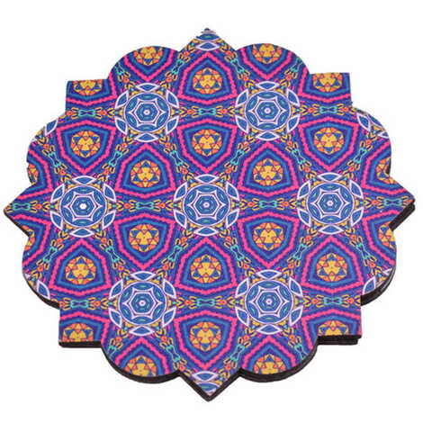 Mandala Themed Wooden Customised Souvenir Coaster Set of 2 pcs 90 mm - 5