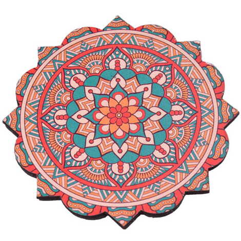 Mandala Themed Wooden Customised Souvenir Coaster Set of 2 pcs 90 mm - 6